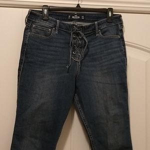 Hollister high rise skinny jeans lace up